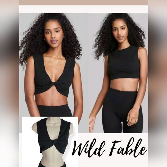 Wild Fable Knit Front twist Crop Top Medium - Picture 1 of 4